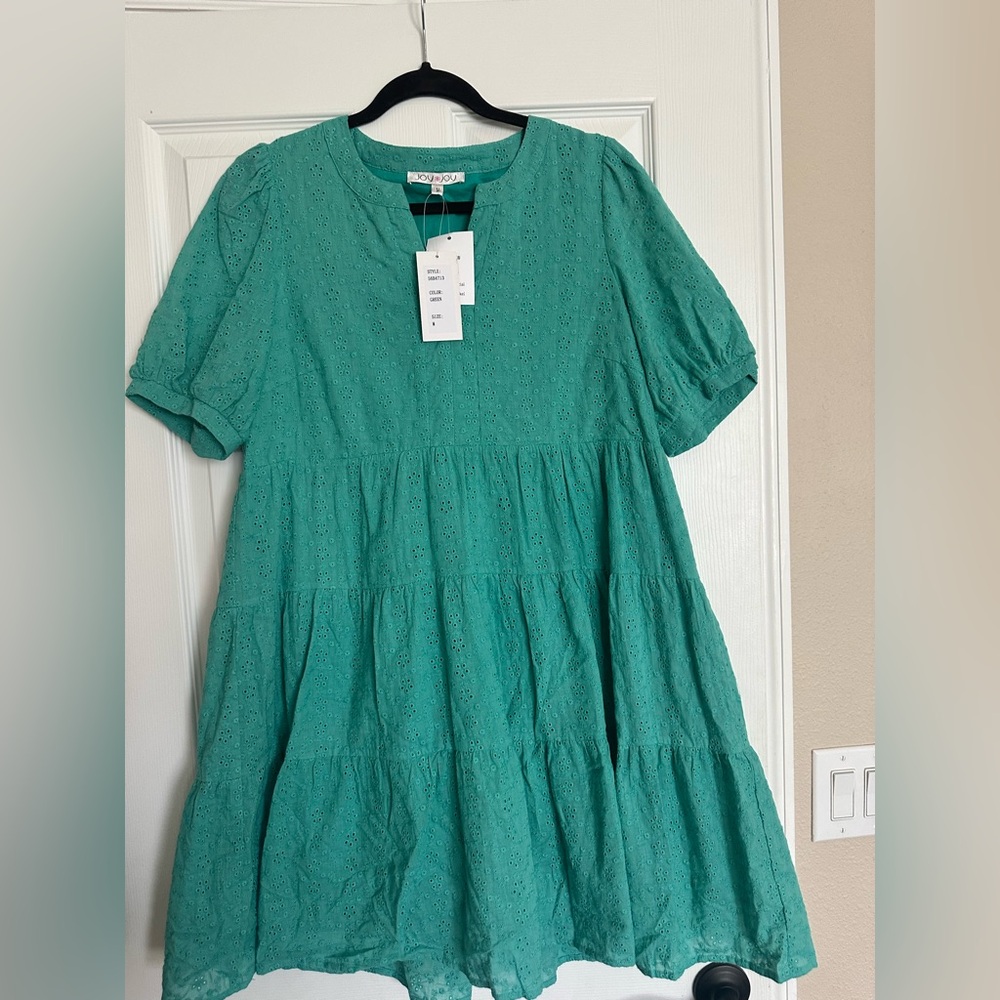 JoyJoy tea Eyelet Dress size M